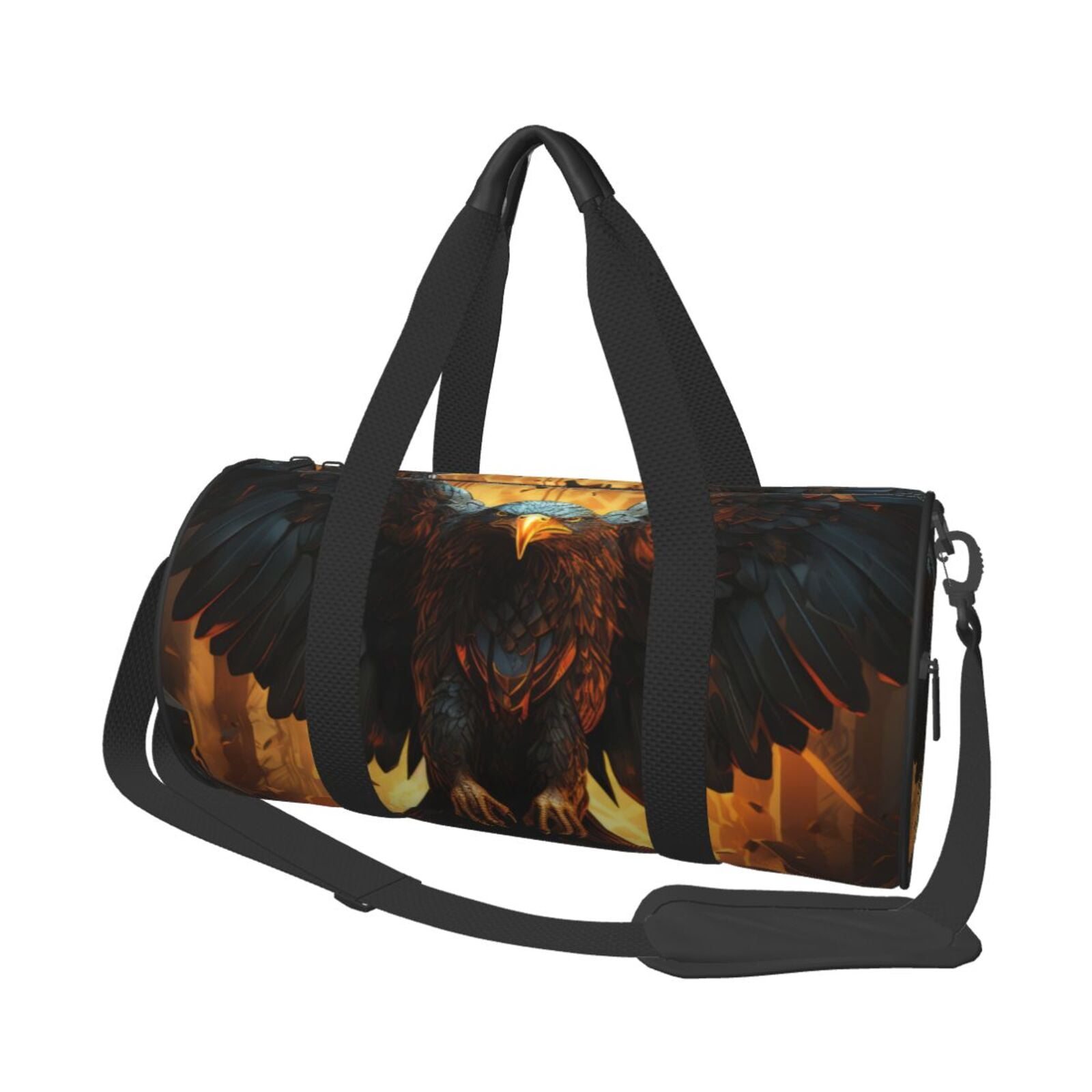Honeii Cool Black Eagle Print Duffle Bag and Adjustable Strap,Foldable ...