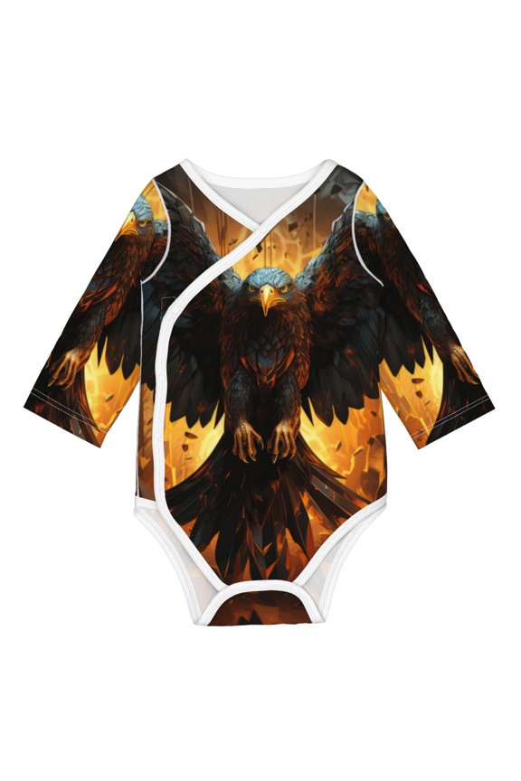 Cool Black Eagle for Baby Long Sleeve Bodysuits One-piece 100% Organic Cotton for Infant Baby Boys and Grils, Unisex-6 Months