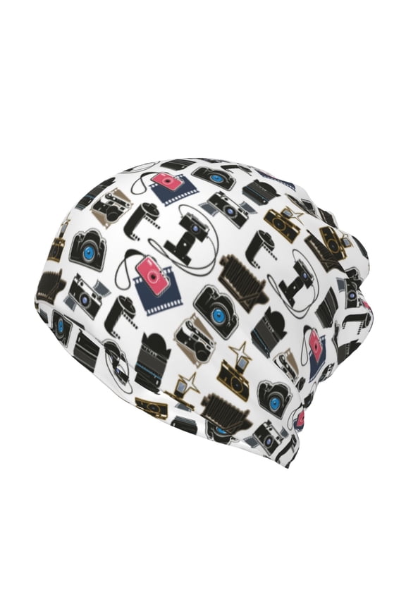 Cool Camera Print Winter Beanie Daily Hat - Thermal Polar Fleece Ski Running Hat Skull Cap for Men and Women,Beanie