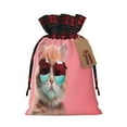 thumbnail image 1 of Honeii Cool Cat Pink Sunglasses Print Small Burlap Bags,Christmas Drawstring Treat Bags Gift Bags Reusable Candy Goodie Wrapping Bags for Holiday Party Favors Supplies -Black, 1 of 8