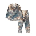 thumbnail image 1 of Honeii Cool Cloud White Dragon Pattern Mens Pajamas Set,2pcs Men's Lounge Long Sleeve Sleep Shirt and Pajama Bottoms Sleepwear Set,Mens Pjs Sets-Large, 1 of 7
