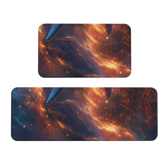 Honeii Cool Dolphin Print Kitchen Mat [2 PCS] for Floor, Waterproof Non-Slip Rugs, Kitchen Decor,Standing Mat for Floor,Office, Sink, Laundry