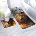 thumbnail image 1 of Honeii Cool Fire Lion Pattern Bathroom Anti-Skid Pad Bathroom Mat Vintage Seamless Pattern Not-Slip Toilet Rug Set, 1 of 6