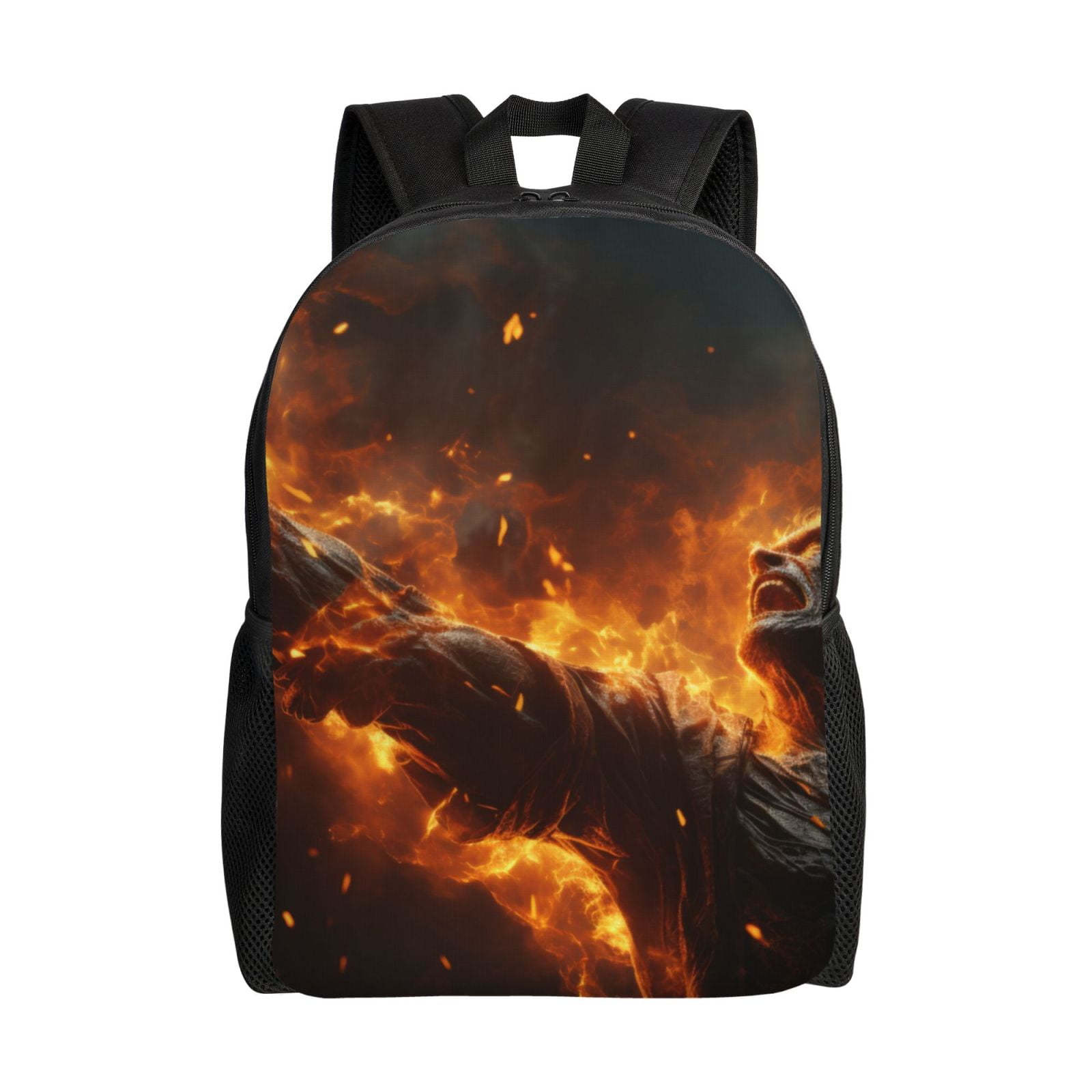 Honeii Cool Fire Man Print Laptop Backpack for Work, College, Travel ...