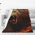 thumbnail image 1 of Honeii Cool Flame Lion A Print Fleece Blanket - Throw Blanket for Bed, Sofa, Couch, Camping, and Travel , Microplush Ultra Soft Warm Blanket-80"x60", 1 of 7