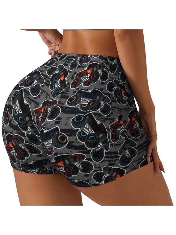 Cool Off-Road Vehicle Print Women's Workout Shorts, Gym Shorts for Active Wear, Sports Shorts,Women's Running Shorts,Quick Dry Athletic Shorts-Small