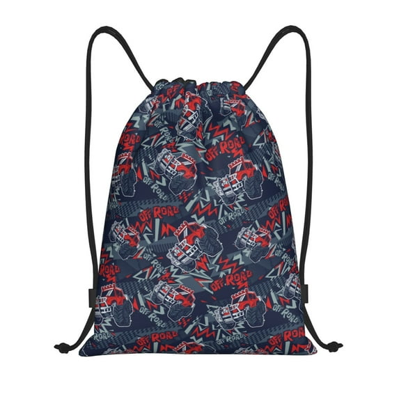 Honeii Cool Red Off-Road Vehicle Print Drawstring Backpack,Drawstring Bags String Backpack Gym Cinch Sack Backpack Sport Bag Draw-Small