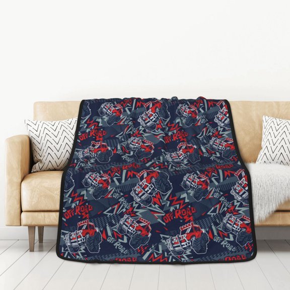 Honeii Cool Red Off-Road Vehicle for Throw Blanket for Couch - Thick Blanket, Soft Fuzzy Plush Throw Blanket for All Seasons, Double Sided Blanket,50x60 In