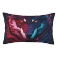 thumbnail image 1 of Honeii Cool Wolf Head Print Pillow Cases,Plush Throw Pillow Covers,Decorative Pillowcase for Sofa, Couch, Living Room-14"x20", 1 of 6