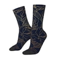 thumbnail image 1 of Honeii Copper-Gold Gloss Outline Rose Print Adult Socks,Crew Socks,Casual Calf Socks,Daily Wear Socks for Men & Women, Perfect for Sports, Casual and Everyday Use, 1 of 6