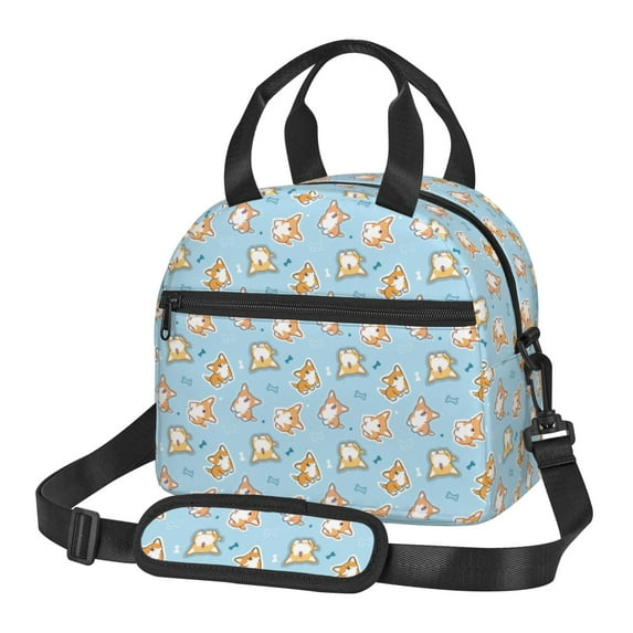 Honeii Corgi Dog 1 Print Lunch Box,Insulated Lunch Bag,Lunch Tote Bags,Leakproof Cooler Lunch Case for Travel Work Picnic