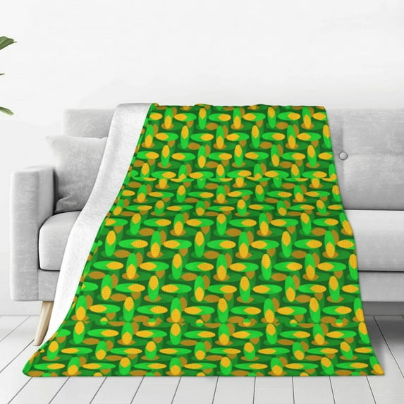 Honeii Corn 4 Print Fleece Blanket - Throw Blanket for Bed, Sofa, Couch, Camping, and Travel , Microplush Ultra Soft Warm Blanket-50"x40"