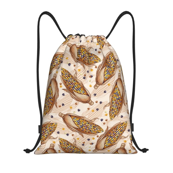 Honeii Corn 5 Print Drawstring Backpack,Drawstring Bags String Backpack Gym Cinch Sack Backpack Sport Bag Draw-