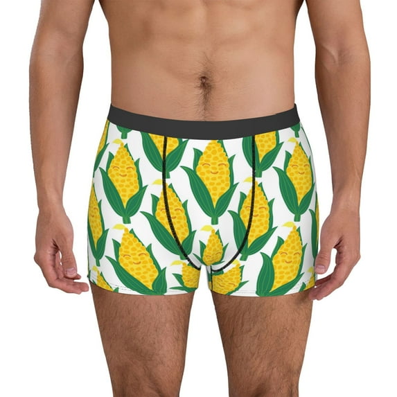 Honeii Corn Cob Men's Underwear Boxer Briefs Pack, ComfortSoft Boxer Brief for Men, Moisture-Wicking Breathable-Small