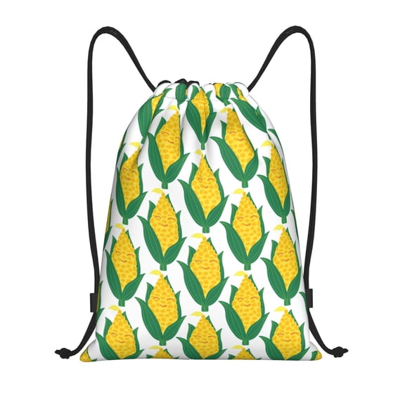 Honeii Corn Cob Print Drawstring Backpack,Drawstring Bags String Backpack Gym Cinch Sack Backpack Sport Bag Draw-Medium