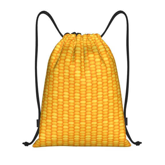 Honeii Corn Kernels Print Drawstring Backpack,Drawstring Bags String Backpack Gym Cinch Sack Backpack Sport Bag Draw-Small
