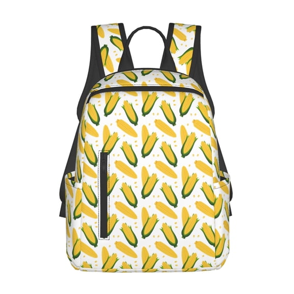 Honeii Corn On The Cob Print Lightweight Backpacks,Carry on Backpack,Durable Backpack for School, Work & Travel