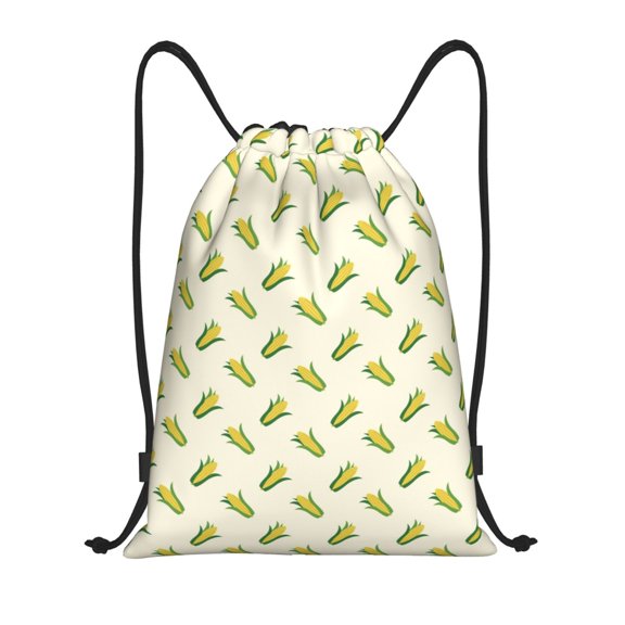 Honeii Corn Print Drawstring Backpack,Drawstring Bags String Backpack Gym Cinch Sack Backpack Sport Bag Draw-Medium