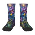 thumbnail image 1 of Honeii Cosmic Purple Irises Print Children's Colorful Socks,Unisex Kids and Toddlers' Cushioned Sock,Kids Athletic Crew Socks,for Everyday Wear and Sports, 1 of 5