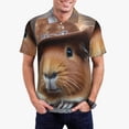 thumbnail image 1 of Honeii Cowboy Hat Guinea Pig print Polo Shirt, a classic short-sleeved, button-down golf shirt designed for men4X-Large, 1 of 1