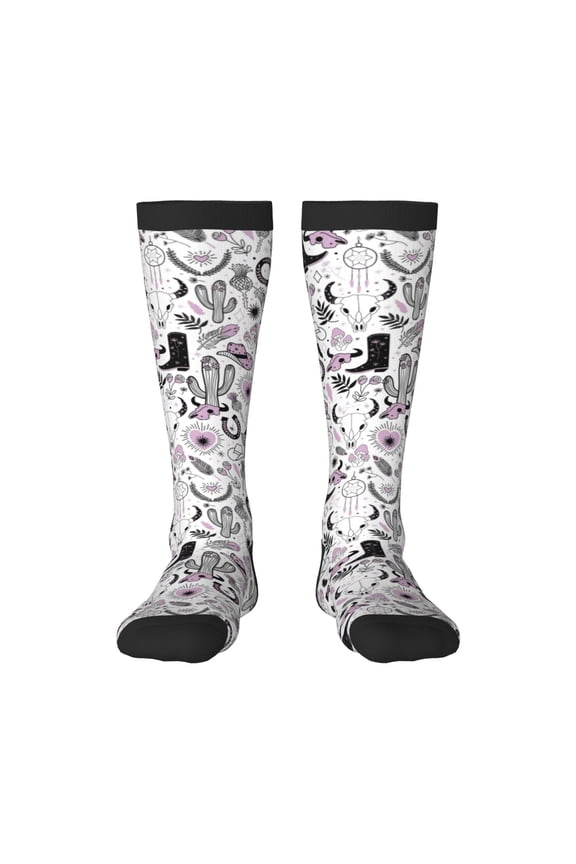 Cowboy Print Long Socks,Novelty Design Socks Gift for Men and Women,Crew Socks,Calf Socks