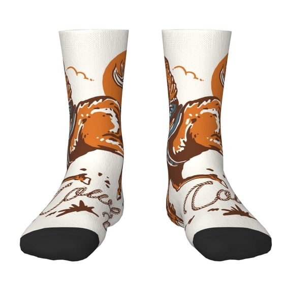 Honeii Cowboy Riding Horse Print Children's Colorful Socks,Unisex Kids and Toddlers' Cushioned Sock,Kids Athletic Crew Socks,for Everyday Wear and Sports