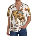thumbnail image 1 of Honeii Cowboy Up Vintage Wild West for Men's Short-Sleeved Button-Up Collared Shirt Featuring A Pocket, Perfect for Beach Vacations, And Travel Adventures.-3X-Large, 1 of 5