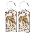 thumbnail image 1 of Honeii Cowboy Up Vintage Wild West Print Leather Luggage Tag for Suitcases,ID Tags,Bag Tags for Luggage,Functional Travel Tag-2 PCS, 1 of 5