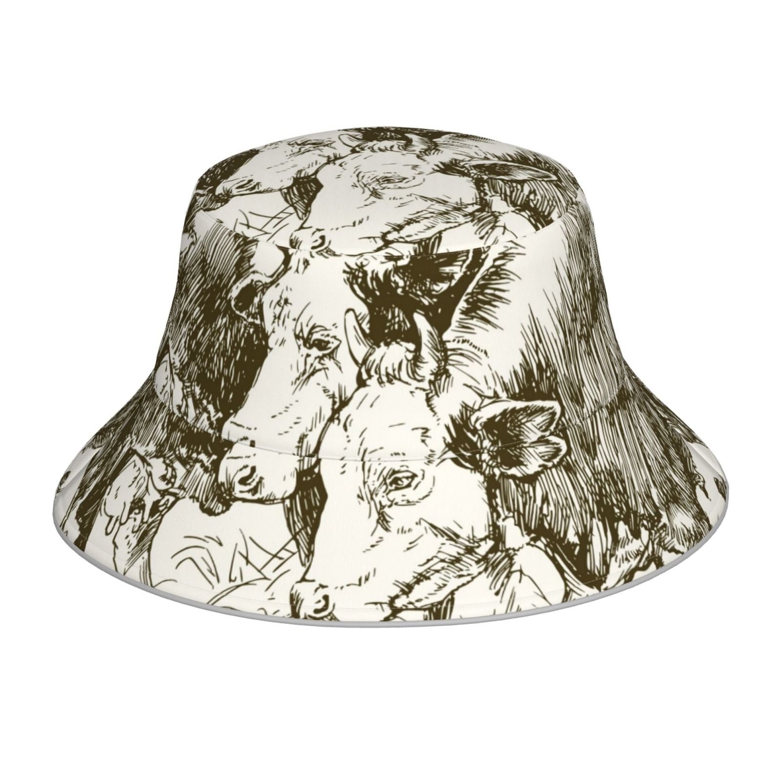 Honeii Cows Grazing On Meadow 1 for Unisex Bucket Hat Waterproof Rain ...