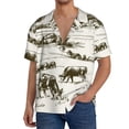 thumbnail image 1 of Honeii Cows Grazing On The Meadow 1 for Men's Short-Sleeved Button-Up Collared Shirt Featuring A Pocket, Perfect for Beach Vacations, And Travel Adventures.-3X-Large, 1 of 5