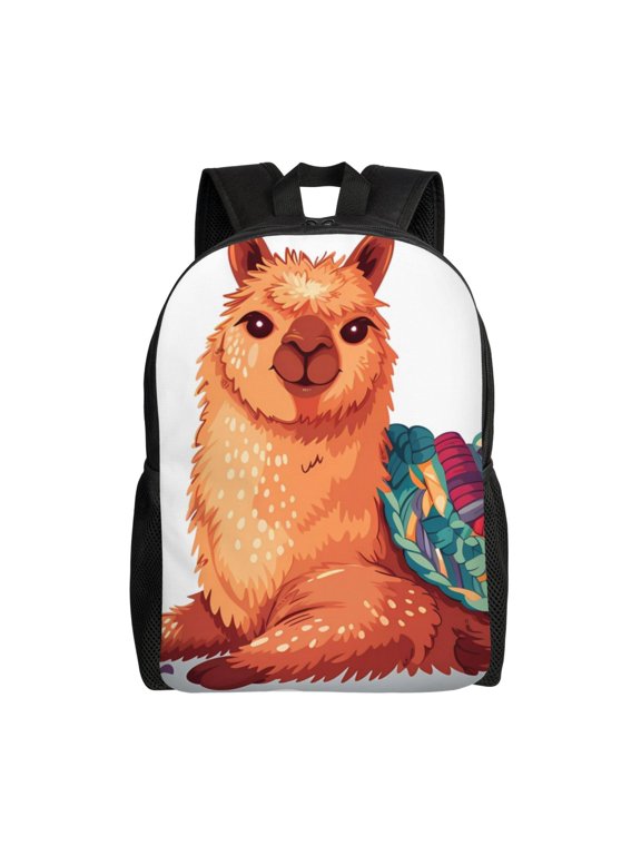 Cozy Knitting Llama Print Laptop Backpack for Work, College, Travel, Daily Backpacks for Men Women, Sport Rucksack,Computer Bag