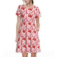 thumbnail image 1 of Honeii Crabs Starfish Print Women’s Short Sleeve Dress, Comfortable Casual Dress, Soft Polyester Spandex Blend, Stylish Everyday Wear for Summer, Perfect for Travel and Vacation, 1 of 6