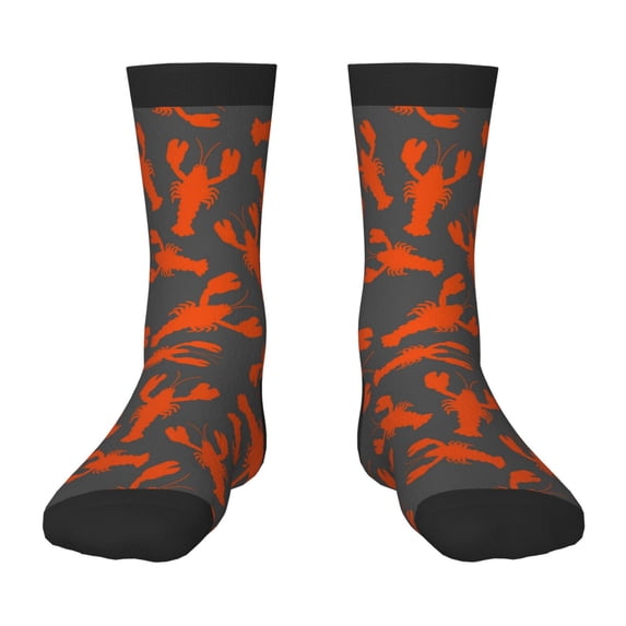 Honeii Crayfish Print Children's Colorful Socks,Unisex Kids and Toddlers' Cushioned Sock,Kids Athletic Crew Socks,for Everyday Wear and Sports