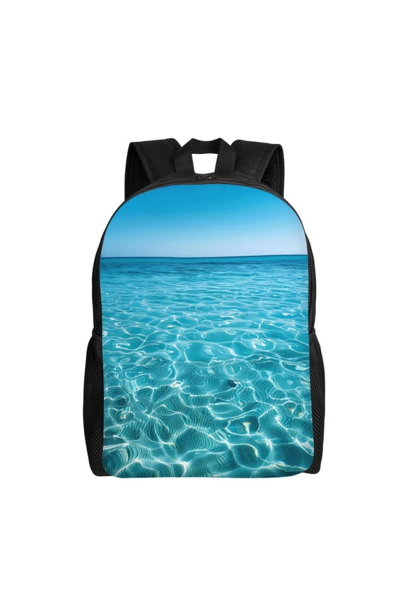 Crystal Clear Ocean Waves Print Laptop Backpack for Work, College, Travel, Daily Backpacks for Men Women, Sport Rucksack,Computer Bag