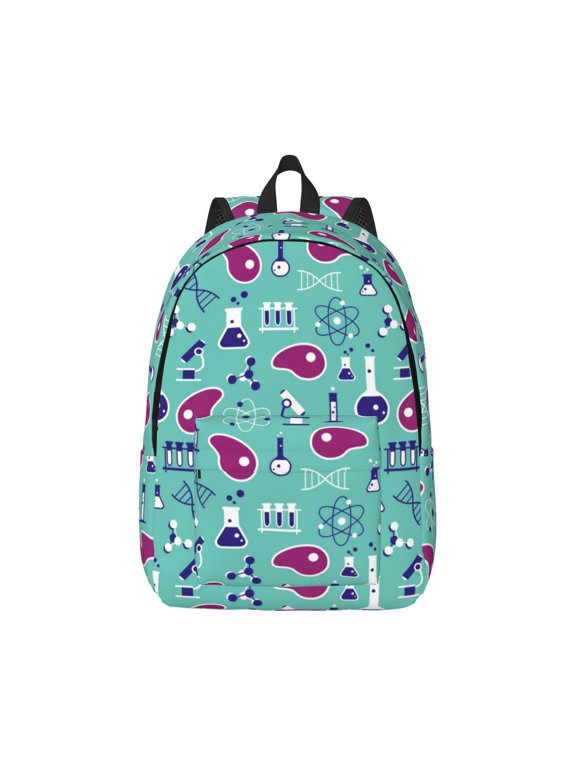 Cultured Meat Science Print Canvas College Laptop Backpack, Durable Rucksack Travel Notebook Bag School Backpack Book Bag for Men Women-Small