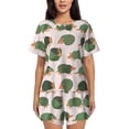 thumbnail image 1 of Honeii Cute Armadillo for Women's Summer Pajama Set ,Soft Short Sleeve Shirt & Matching Bottoms,Loungewear,2PCS Sleepwear Relaxed Home Wear-Large, 1 of 6
