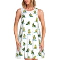 thumbnail image 1 of Honeii Cute Avocado Yoga Print Women's Sleeveless Dress, Loose Fit Casual Dress for Women, Summer Fashion Dress, 1 of 7