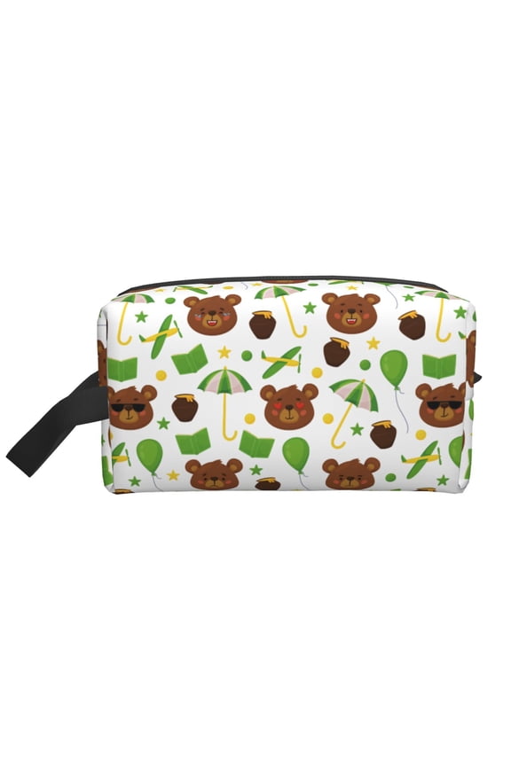 Cute Bear Print Multi-Purpose Storage Bag,Hanging Dopp Kit,Small Toiletry Bag for Traveling for Toiletries, Makeup, and Small Essentials