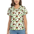 thumbnail image 1 of Honeii Cute Bear Print Women's Classic V-Neck T-Shirt,Womens Fashion Tops,Stylish Everyday Top for Women, Casual Summer Spring Outfits Clothes-Large, 1 of 5