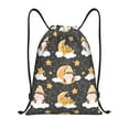 thumbnail image 1 of Honeii Cute Bee Gnome Print Drawstring Backpack,Drawstring Bags String Backpack Gym Cinch Sack Backpack Sport Bag Draw-Small, 1 of 6