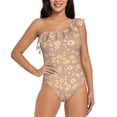 thumbnail image 1 of Honeii Cute Bee for women's one-piece swimsuit featuring a chic one-shoulder design experience elegance and style in the water-XX-Large, 1 of 6