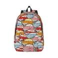 thumbnail image 1 of Honeii Cute Cars Print Canvas College Laptop Backpack, Durable Rucksack Travel Notebook Bag School Backpack Book Bag for Men Women-Small, 1 of 7