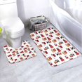 thumbnail image 1 of Honeii Cute Cat And Christmas Gift Pattern Bathroom Anti-Skid Pad Bathroom Mat Vintage Seamless Pattern Not-Slip Toilet Rug Set, 1 of 6