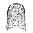 thumbnail image 1 of Honeii Cute Cat print 2-in-1 baby car seat canopy doubles as a nursing cover, fitting both genders & measuring 39x27.5in, 1 of 7