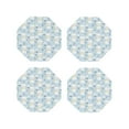 thumbnail image 1 of Honeii Cute Cat print Leather Coaster Set of 4, ideal for safeguarding your furniture from drinks spills and effortless cleanup-Octagon, 1 of 6