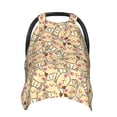 thumbnail image 1 of Honeii Cute Cats 4 print 2-in-1 baby car seat canopy doubles as a nursing cover, fitting both genders & measuring 39x27.5in, 1 of 7