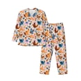 thumbnail image 1 of Honeii Cute Chickens Pattern Mens Pajamas Set,2pcs Men's Lounge Long Sleeve Sleep Shirt and Pajama Bottoms Sleepwear Set,Mens Pjs Sets-Large, 1 of 7