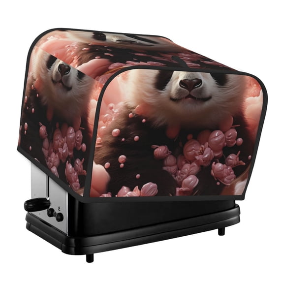 Honeii Cute Cloud Panda Print 4 slice Toaster Cover, Two Slice Toaster Dust-proof Cover For Kitchen Small Appliance and Fingerprint Protection