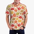 thumbnail image 1 of Honeii Cute Colorful Pumpkins print Polo Shirt, a classic short-sleeved, button-down golf shirt designed for menSmall, 1 of 6