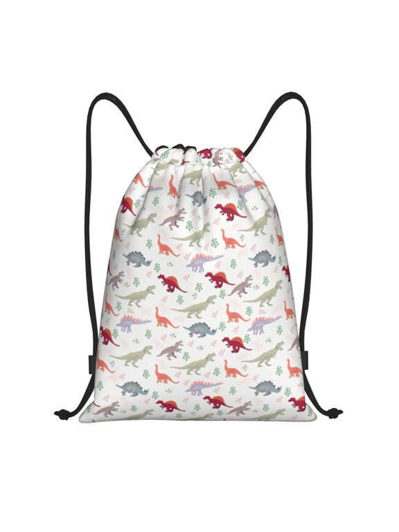 Cute Dinosaur Print Drawstring Backpack,Drawstring Bags String Backpack Gym Cinch Sack Backpack Sport Bag Draw-Medium